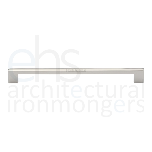 C0337 256-PNF • 256 x 276 x 30mm • Polished Nickel • Heritage Brass Metro Cabinet Pull Handle
